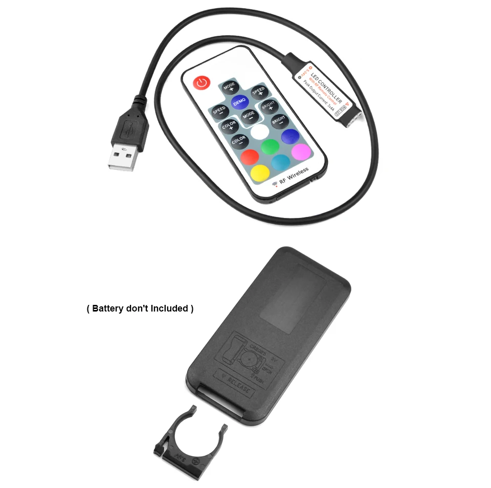 DC 5 в USB светодиодный RGB контроллер мини 3 клавиши Диммер 24Key 44key ИК пульт 17 ключей RF беспроводной пульт дистанционного управления для USB RGB светодиодная лента