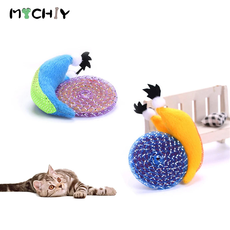 Кошка милые игрушечная Улитка Pet котенок щенок собака интерактивные царапинам