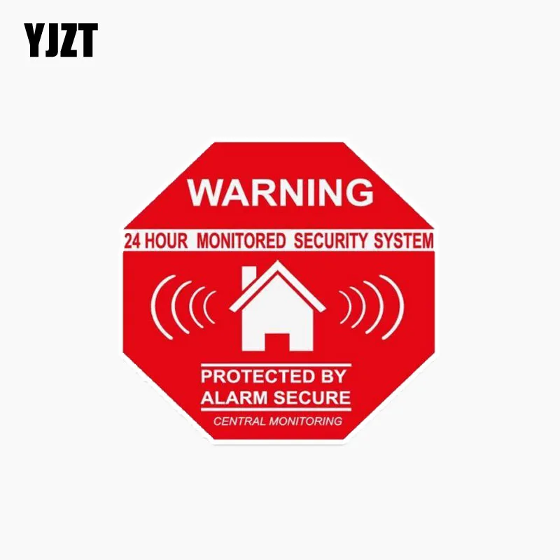 

YJZT 10.3*10.3CM GPS Warning Fashion Car Sticker Red PVC Decals C1-3007