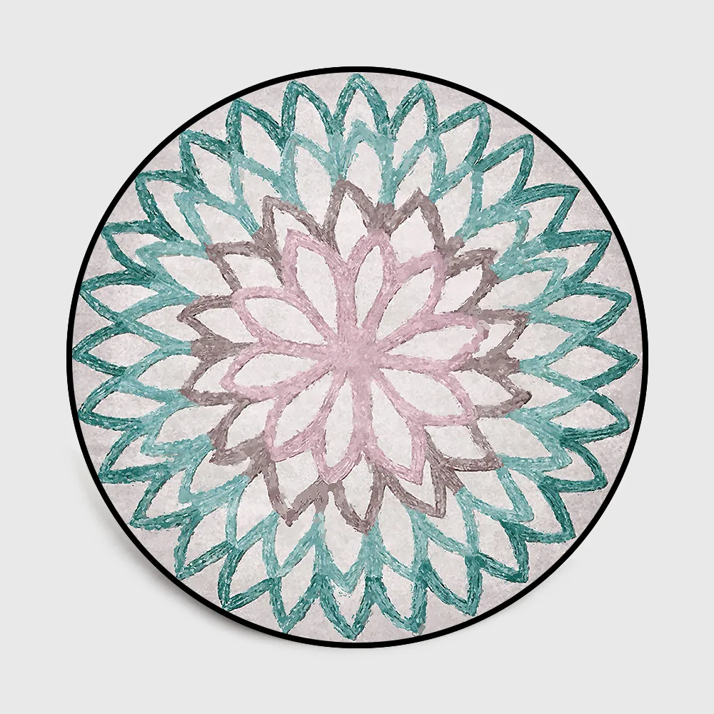SunnyRain 1-piece Short Plush Printed Geometric Round Rug For Living Room Area Bedroom Found Floor Rugs Slipping Resistance | Дом и сад