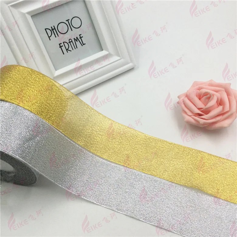 4cm High-density gold and silver ribbon high-quality onion ribbons Gift flowers wedding baking packaging | Дом и сад