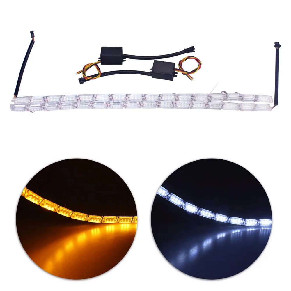 2 шт. Хрустальный Ангел слезы глаза LED дневного света горки желтой поворотник DRL