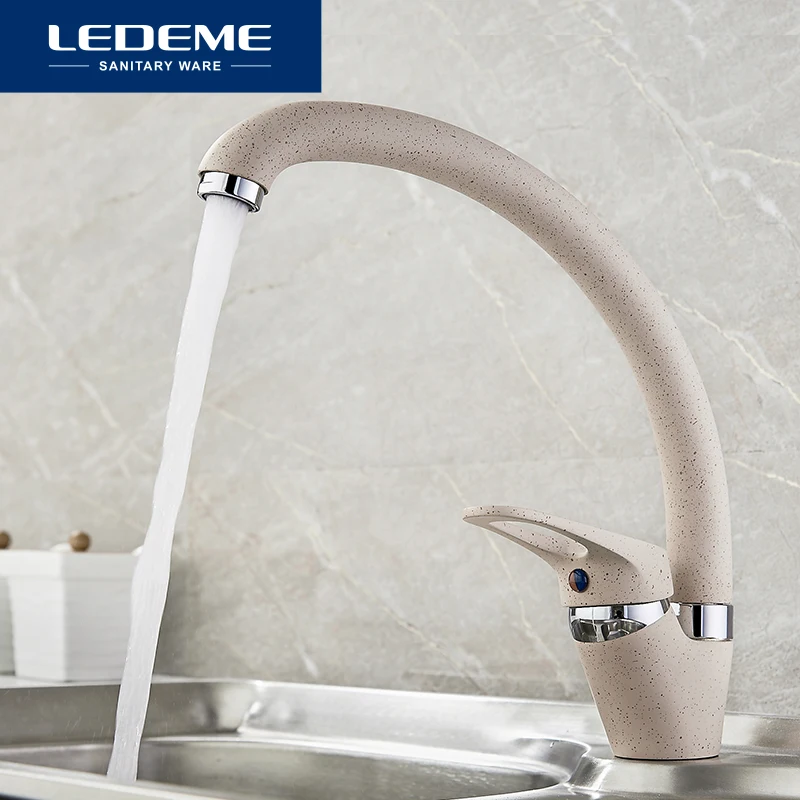 LEDEME Смеситель для кухни латунь Цвет: бежевый  L5913K|kitchen mixer|brass kitchenmixer tap |