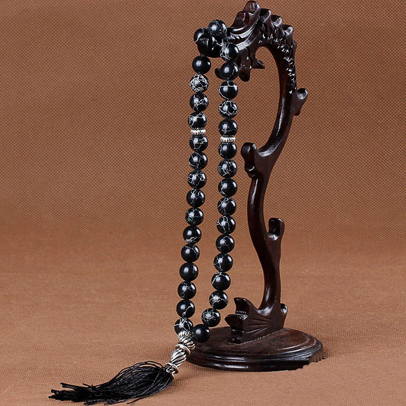Tesbih исламские молитвенные Бусы Tasbih мусульманские молитвенные четки из бусин очаровательные ювелирные изделия натуральный агатовый камень браслет