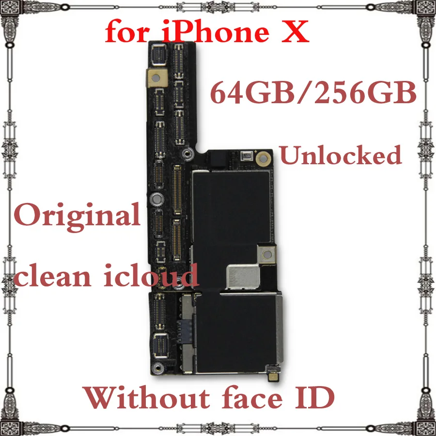 Материнская плата для iphone X 64 ГБ 256 разблокированная без распознавания лица