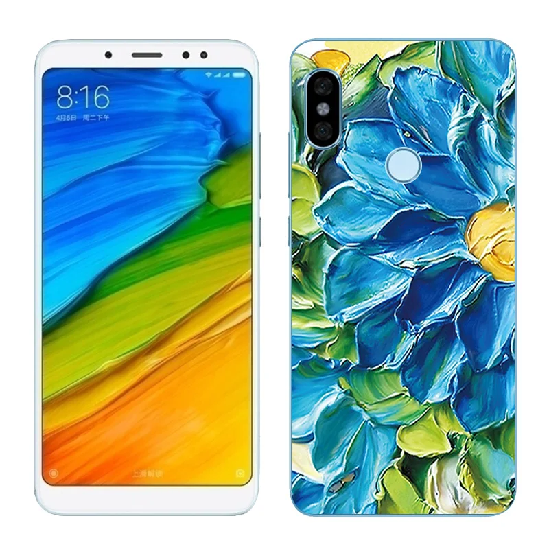 Чехол для Redmi Note 5 Pro 64 ГБ силиконовая задняя крышка с масляной росписью Xiaomi Prime Global