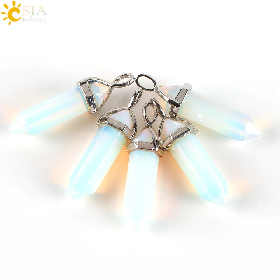 CSJA искусственный опал полудрагоценный камень подвеска в форме пули массивное