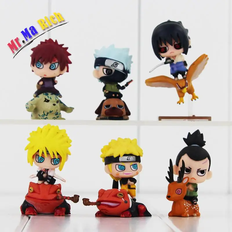 6 шт./компл. Аниме фигурки Наруто Uzumaki Naruto Kakashi Sasuke Sakura Yunyo Shino Rokku Rii Orochimaru Gaara ПВХ