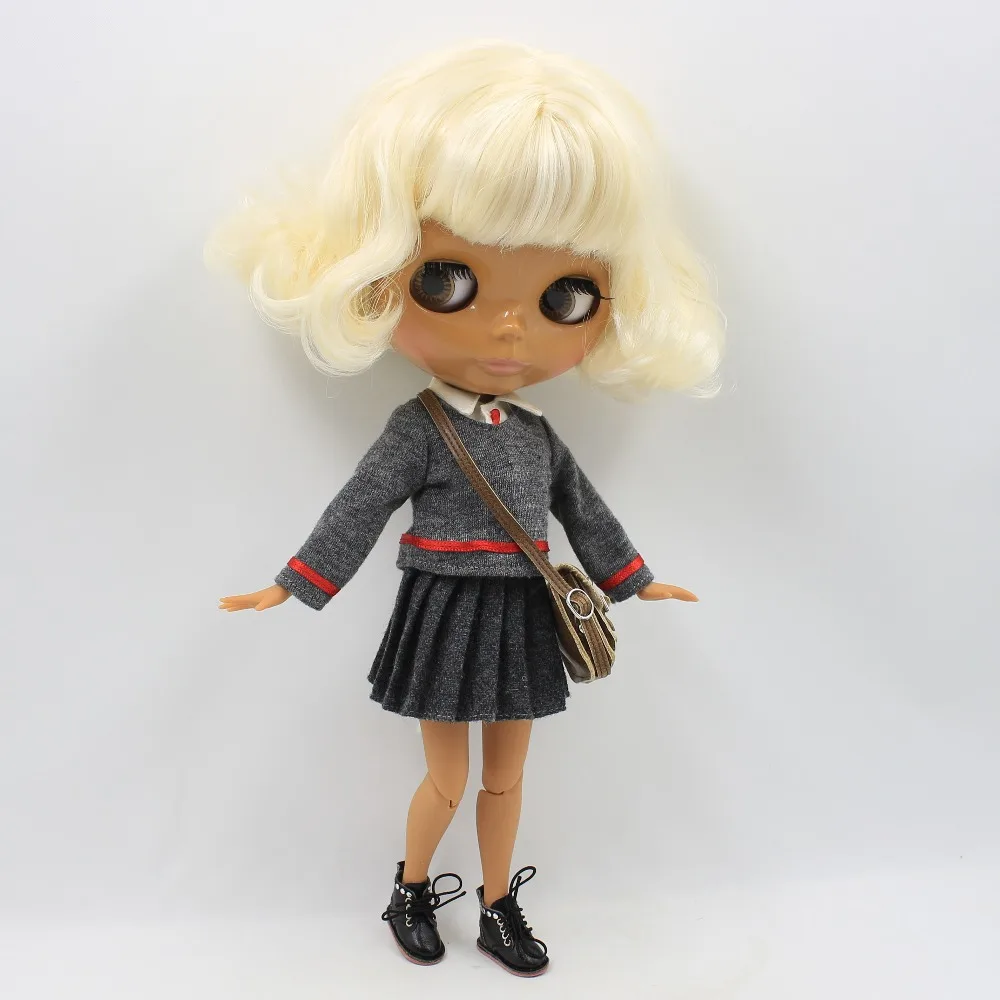 Ледяной DBS Blyth кукольный светильник с золотыми волосами и темной кожей тела bjd