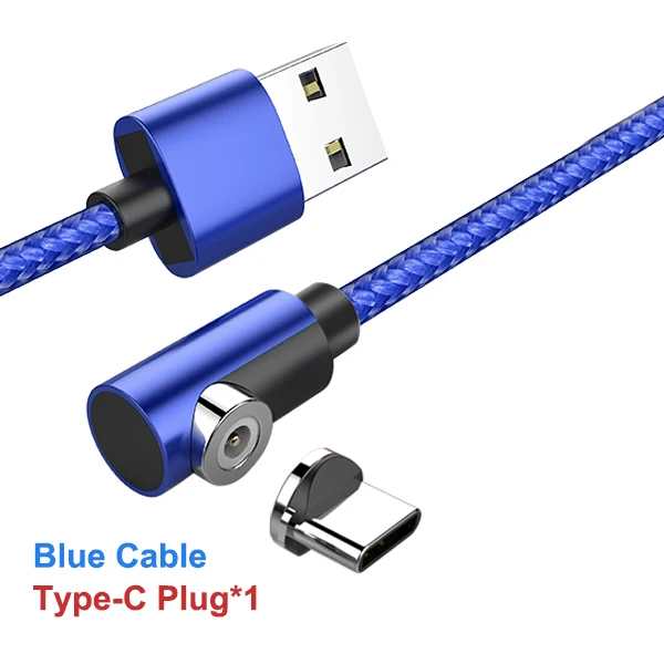 For Type-C Blue Магнитный кабель ACCEZZ для быстрой зарядки Micro usb type C для iPhone X XS MAX XR 8 Магнитная Зарядка для samsung S10 телефонный кабель шнур 2 м - Цвет: For Type-C Blue