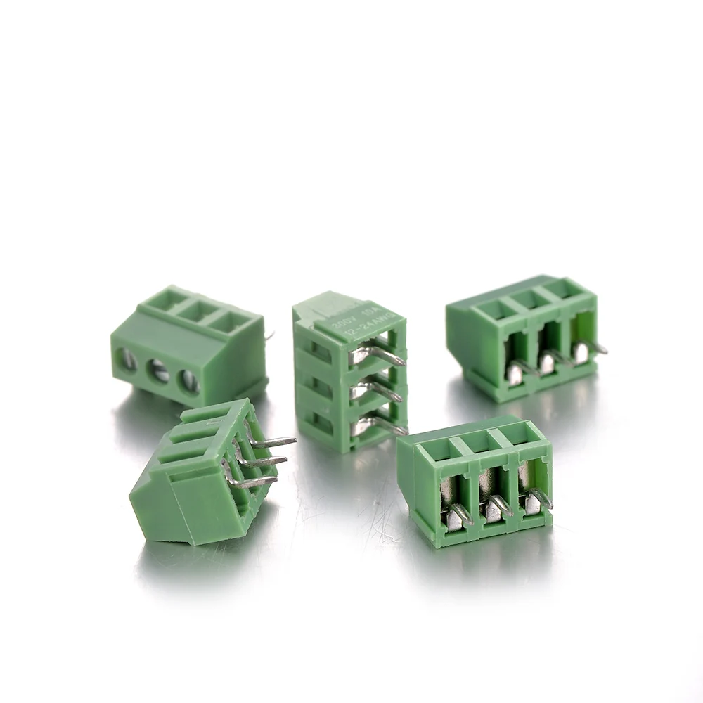 Новинка 5/10/20/40/100/200 шт. 3Pin PCB Клеммная колодка Разъем Панель Крепление шаг 3 5 мм 10A 300