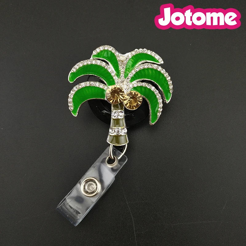 100 шт./Летняя Кокосовая пальма зеленая Эмаль Стразы подарок медсестры выдвижной