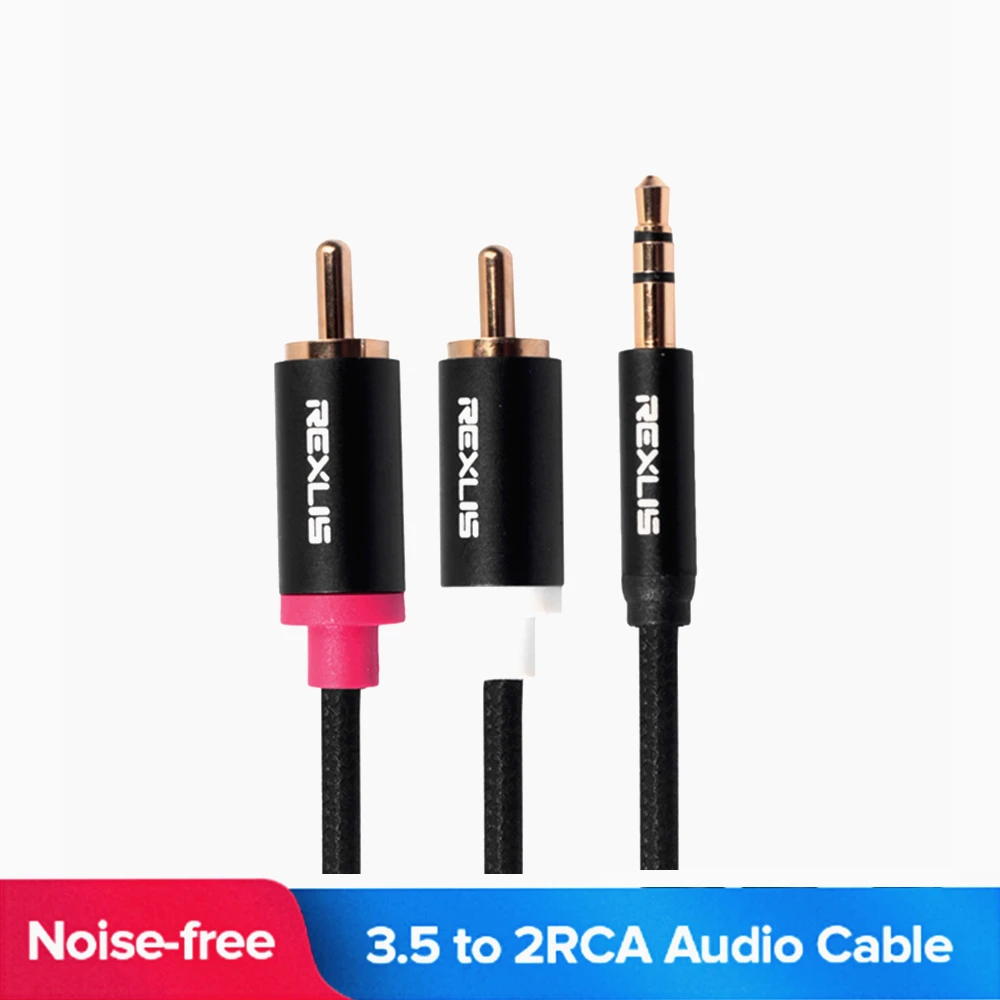 Кабель RCA аудиокабель 2RCA на 3 5 разъем мм AUX диджейская магнитола сабвуфер
