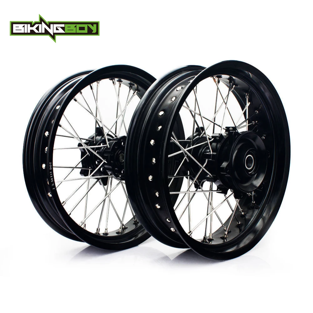 BIKINGBOY 17 &quotSupermoto передний задний привод колеса обода ступицы для SUZUKI DR650SE 1996 2017 16 15