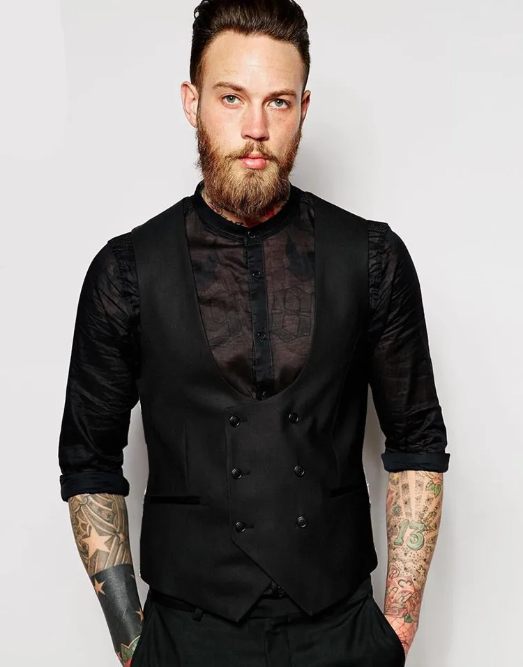 

Spring and autumn England double-breasted men's waistcoat trim fashion suit jacket clip S-6XL! Large size men's vests