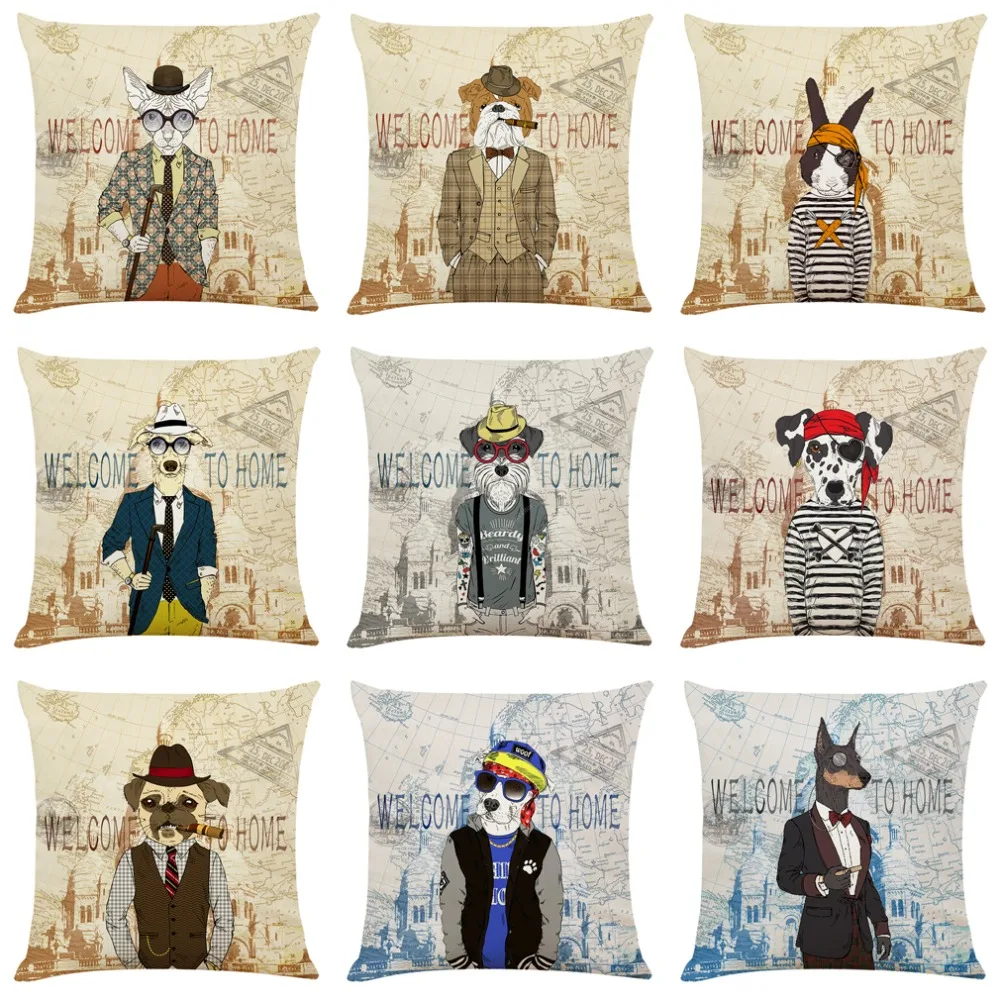 Наволочка для головы собаки новинка наволочка с животным узором льняная подушка