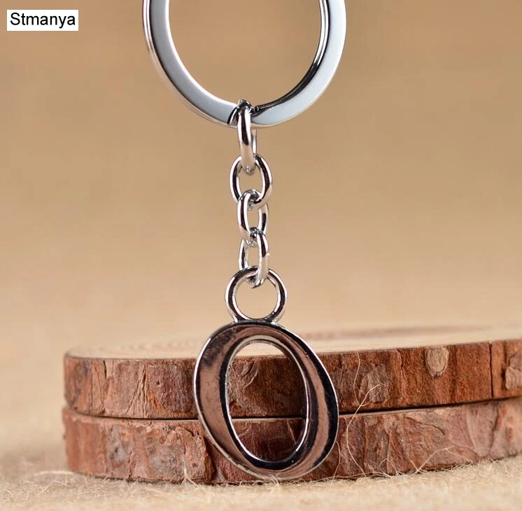 O Простой DIY 26 металлический брелок в виде буквы для мужчин и женщин симпатичная цепочка для ключей вечерние Подарочные ювелирные изделия автомобильный брелок - Цвет: O