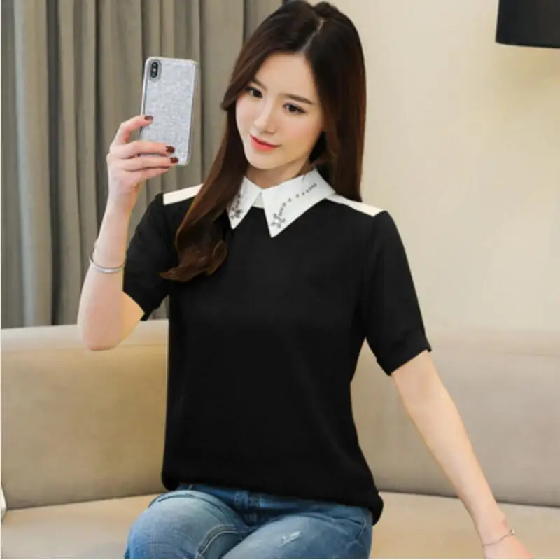 Летняя новинка Корейская версия свободная блузка темпераментная элегантная