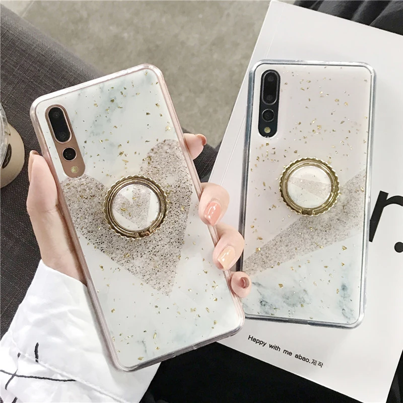 Блестящий Мраморный чехол FLYKYLIN для huawei P20 Pro P30 Lite mate 20 мягкий силиконовый из ТПУ с