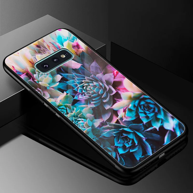 Desxz милый сочный стеклянный чехол для Samsung Galaxy S7 Edge S8 S9 Plus Note 8 9 S10 Чехол DIY зеркало |