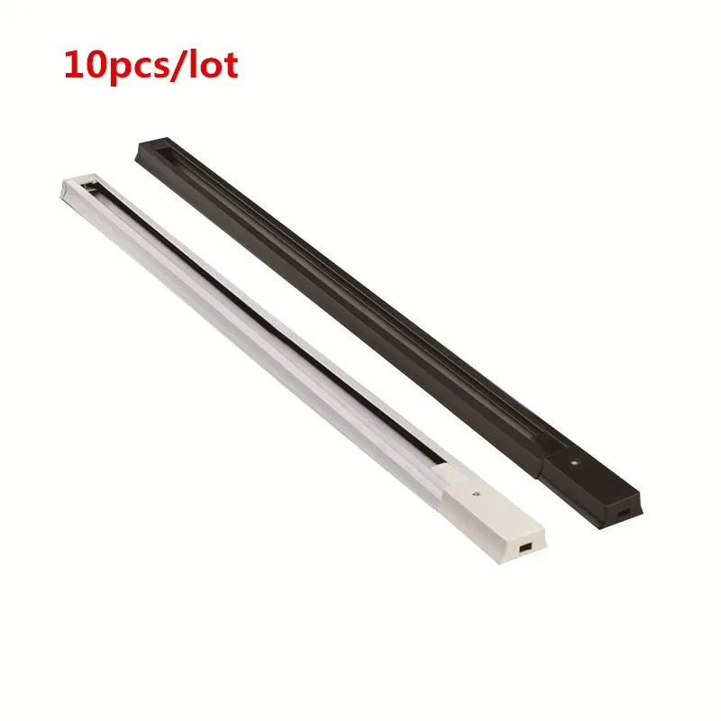 10pcs 1m Rail 10 шт./лот рельс 1 м светильник для дорожки алюминиевый 1 метр 2 провода соединительная система треков приспособление черный белый Универсальные рельсы - Испускаемый цвет: 10pcs 1m Rail