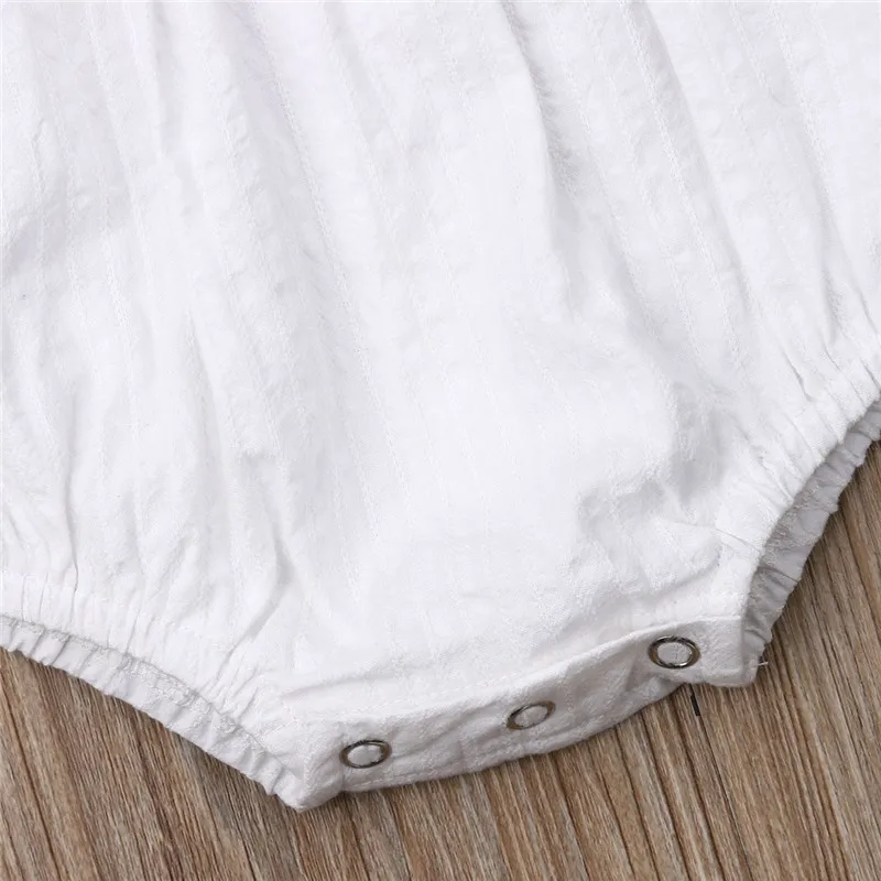 Pudcoco/летнее Кружевное боди без рукавов для новорожденных девочек белый