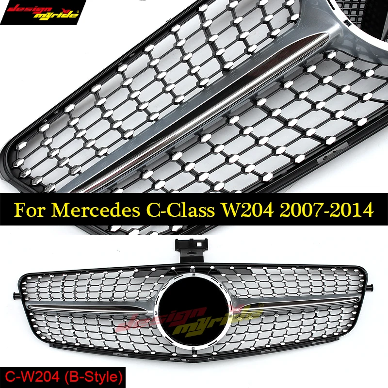 W204 C63 гриль передняя Верхняя Алмазная решетка для Mercedes C Class C204 S204 C180 C200 C300 C350