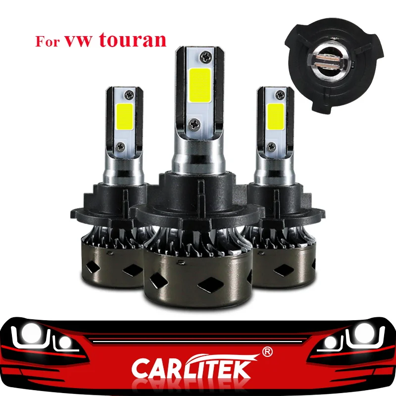 Светодиодные лампы CARLitek для автомобильных фар VW Touran 6000K Mini H7 со специальной