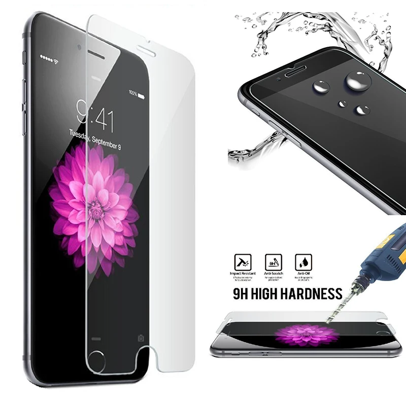 

Wholesale Screen Protector Glass For iphone 7 Screen Protector Tempered Glass For iphone X 8 6 5 Glass 4.7 '' 5.5"Phone Film