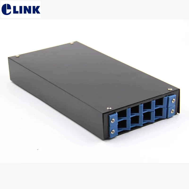 Caixa de Terminais Panel de Fibra Caixa de Distribuição sc em Branco Núcleos Ftth Spcc Portas lc fc st Patch Óptica Fttx Preto Elink 3pcs 8