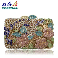 luxury women colorful crystal hollow out clutch bags girlfriend imperial horse wallet wedding shoes and matching evening bag