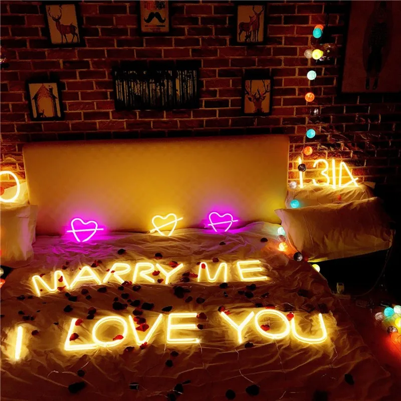 

FENGLAIYI DIY Creative Led Neon Night Light DC 5V Led Lamp for Festival Party Wedding Decor Lighting Holiday Night Lamp