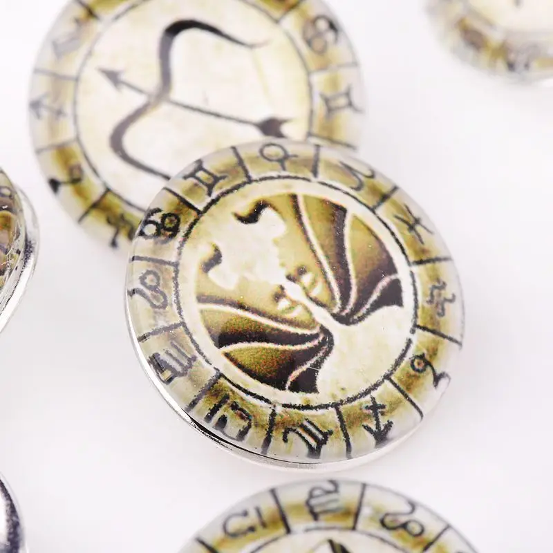 12 шт./лот смешанные стили винтажные созвездия узор кнопки подходят для браслета