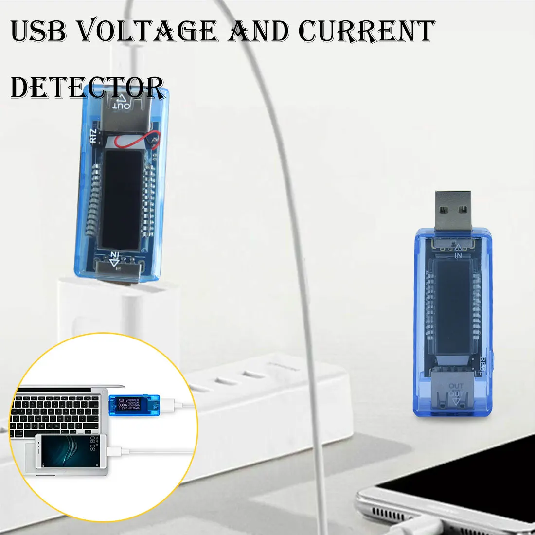 

3 in 1 Battery Tester Mobile Power Detector Battery Test Voltage Current Meter USB Charger Doctor Blue Measuring Instruments