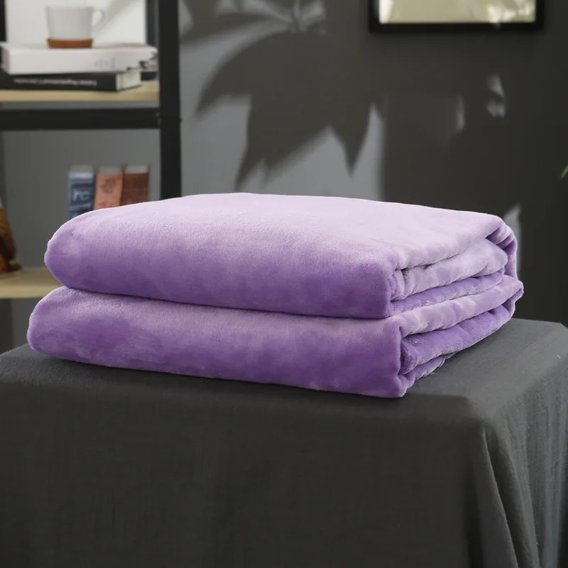 Бесплатная доставка Высокое качество домашние однотонные одеяла коралловые