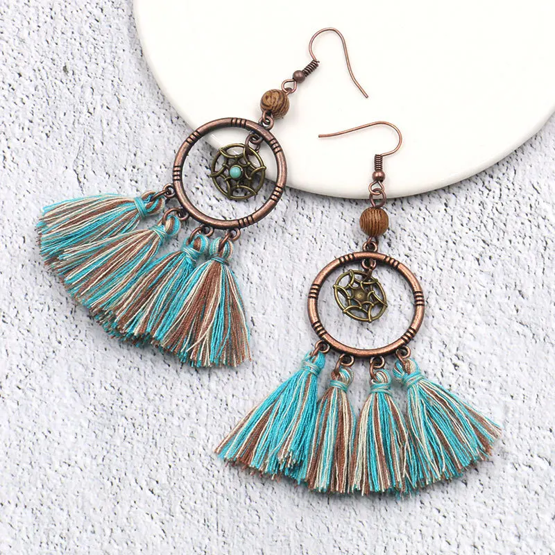 YYW Boho кисточкой серьги для женщин ювелирные изделия Винтаж богемный ручной