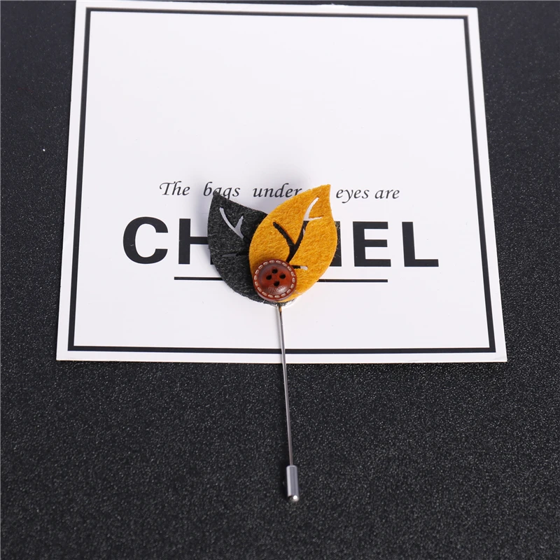 Европа и США модные рубашка иглы оставляет листья Кнопка Разъем типа длинные