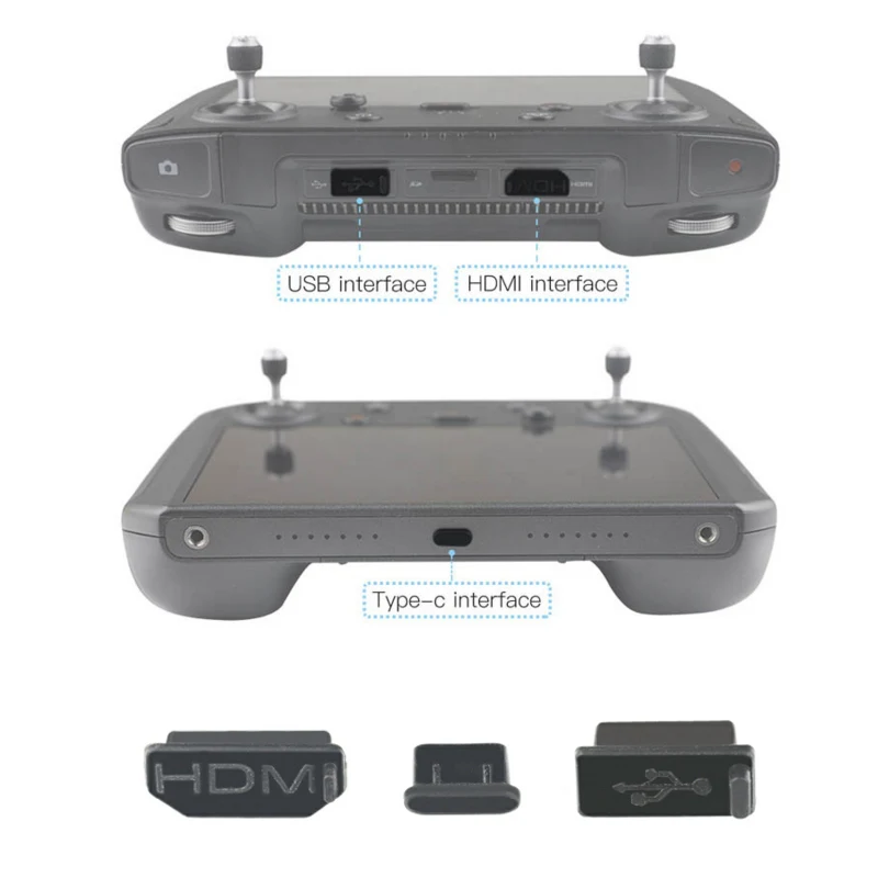 3 шт./компл. силиконовая Пылезащитная заглушка для DJI Mavic 2 Smart Controller HDMI/USB/Type-C крышка
