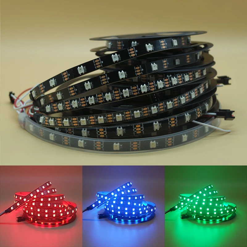 1 м/5 м WS2812B 30/60/144 светодиодов/м Smartled pixel RGB индивидуально адресуемые светодиодные