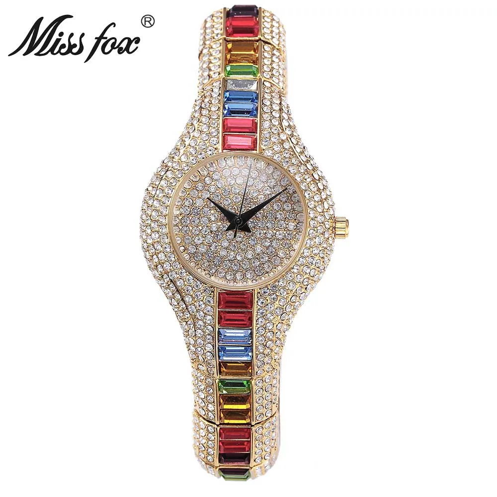 

Promotion MissFox Brand Women Quartz Watch Ladies Dress Luxury Fashion Waterproof Gold Bracelet Watches Clock Montre Femme 2017