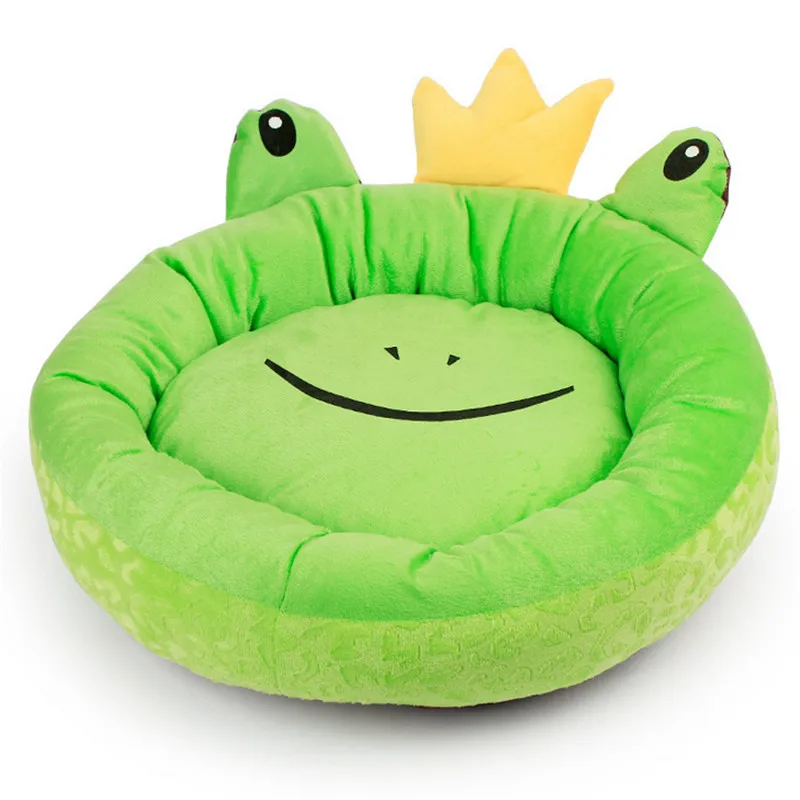 Frog Prince Pet Cat Dog House Плюшевый Диван Кровать Мультфильм теплый Собака Щенок Мат