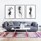 Холст печати плакат сексуальная девушка силуэт танцующей женщины за украшение для дома, для занавесок картина стены искусства картина для гостиной