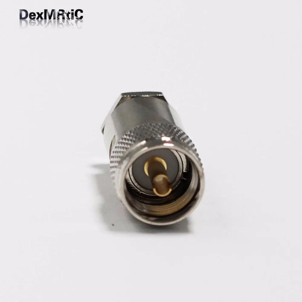 10pcsc UHF male plug   RF Coax Connector   Clamp  RG8,RG213,LMR400  for  Straight  Nickelplated  NEW wholesale