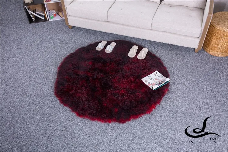 Круглая форма Тибет овечий мех бросок для обивки мебели ковры из овечьей кожи