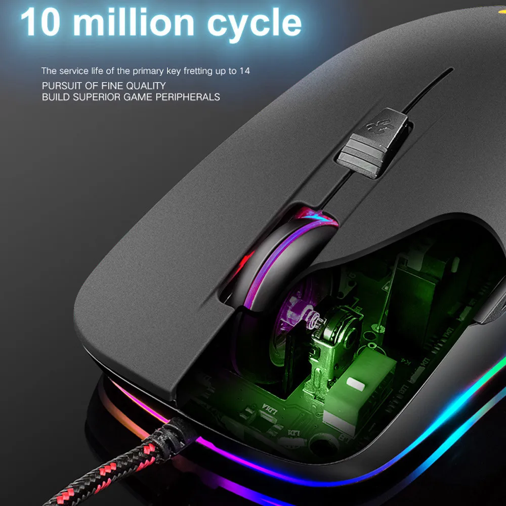 Проводная мышь EPULA V6 проводная оптическая Usb-мышь с RGB светодиодной подсветкой