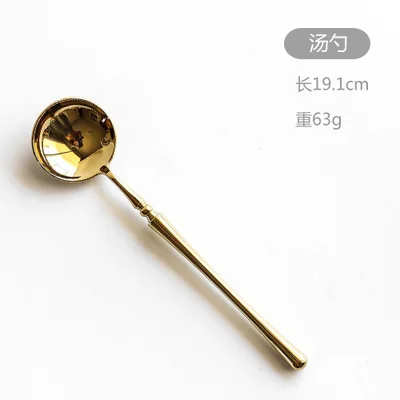 1pcs as photo 18/10 Золотой набор столовых приборов из нержавеющей стали, зеркальная полировка, столовая посуда, столовый нож, вилка, продукты, инструменты, кухонные аксессуары - Цвет: 1pcs as photo