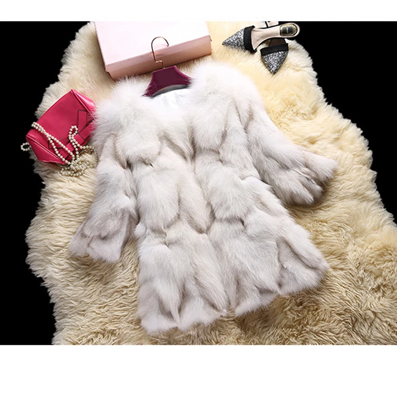 AR 2017 hot new winter women real fox fur coat female warm outwear high quality genuine free shiping | Женская одежда