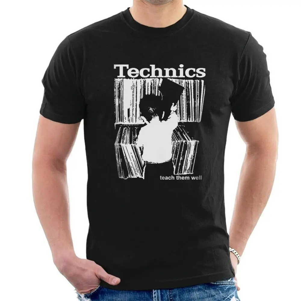 

Technics T-Shirt Kid Teach Them Well Vinyl Dj All Size 2019 Fashion Cotton Short Sleeve O-Neck Summer Cool Tees