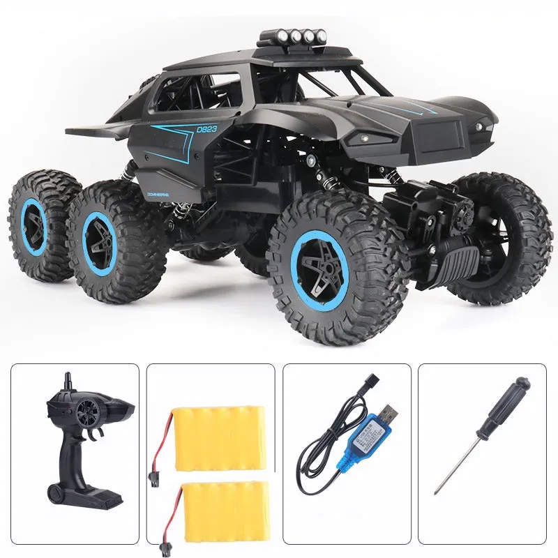 Blue 2 Battery 6WD Монстр Электрический модель радиоуправляемого грузовика 1/12 6 колесо для подъемов в гору внедорожные Скорость изменения Беспроводной Управление грузовик с светодиодный светильник - Цвет: Blue 2 Battery