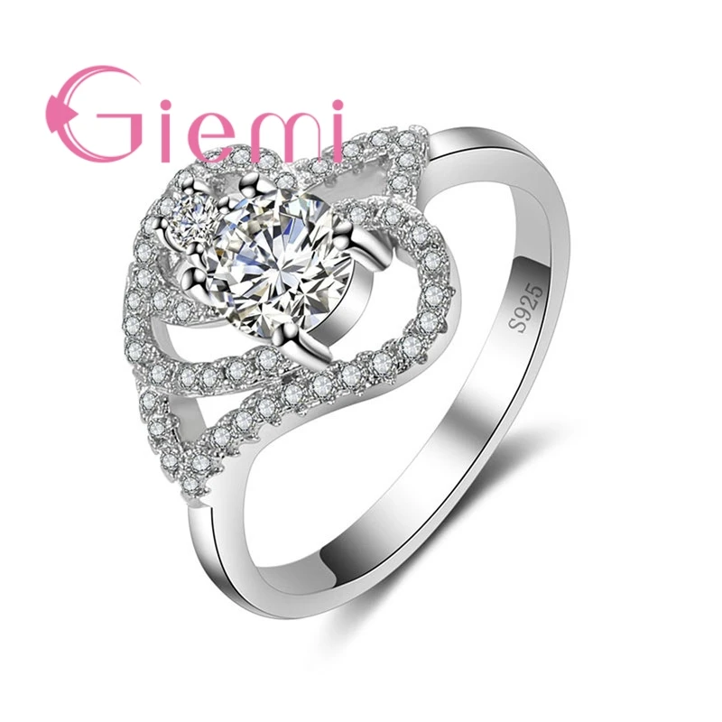 

and Cubic Zirconia Proposing Jewellery Heart-Shaped Crystal Stone Ring for Bridal Wedding Ceremony